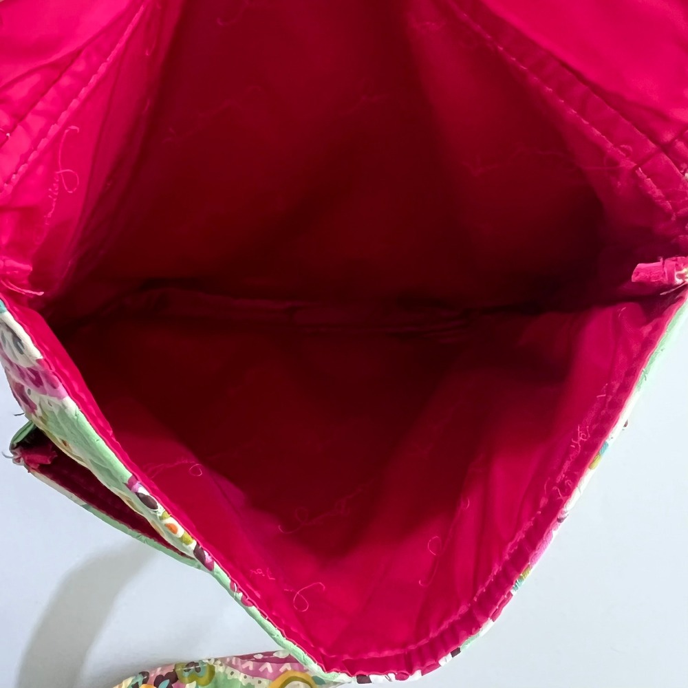 Vera Bradley Tutti Frutti Mailbag Crossbody Bag Quilted Green Pink Paisley - Picture 5 of 15